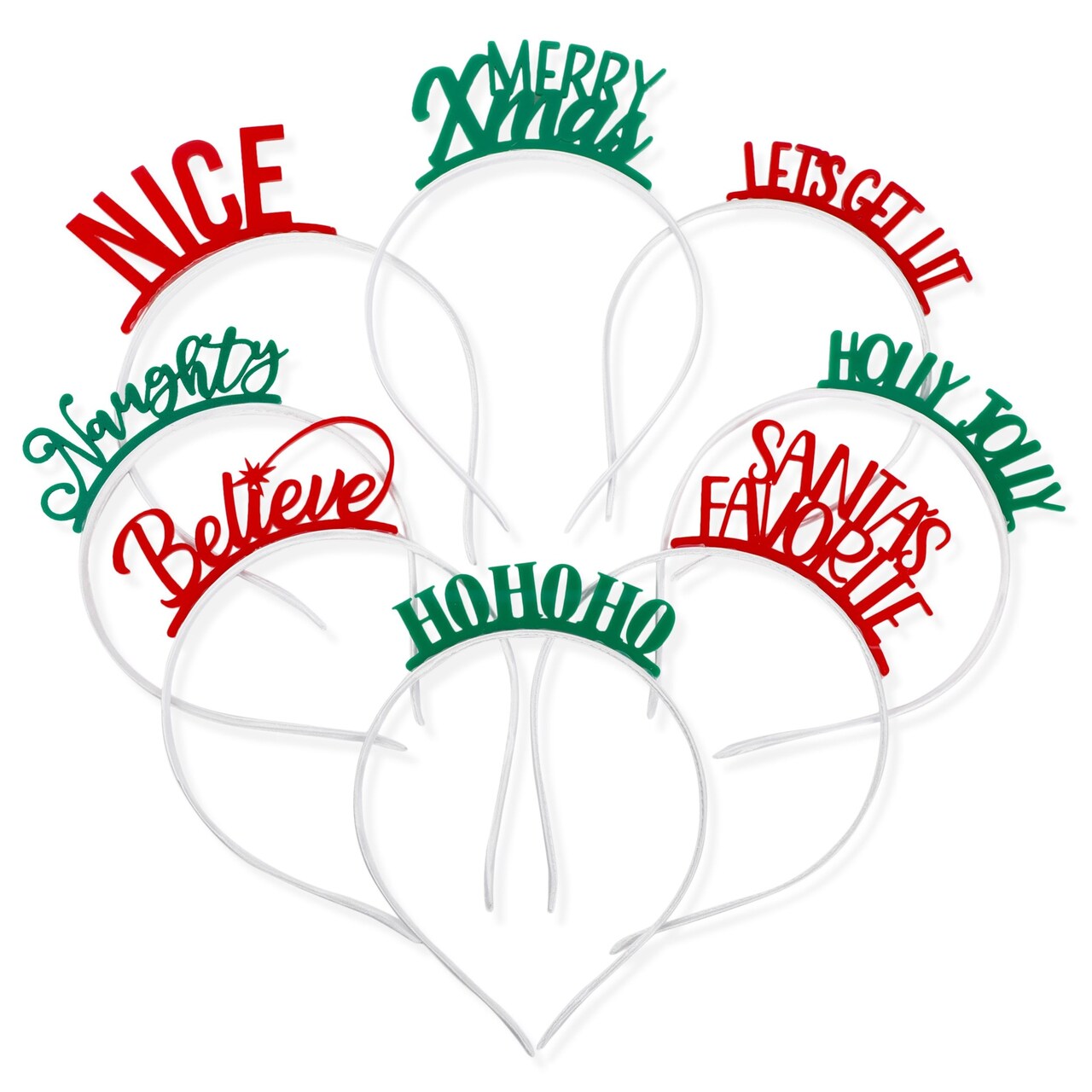 Blue Panda 8 Piece Christmas Headbands, Christmas Party Accessories for Kids Adults, Fun Festive Holiday Headband for Xmas Party Gatherings with Family Friends (4.4 x 7.15 In)